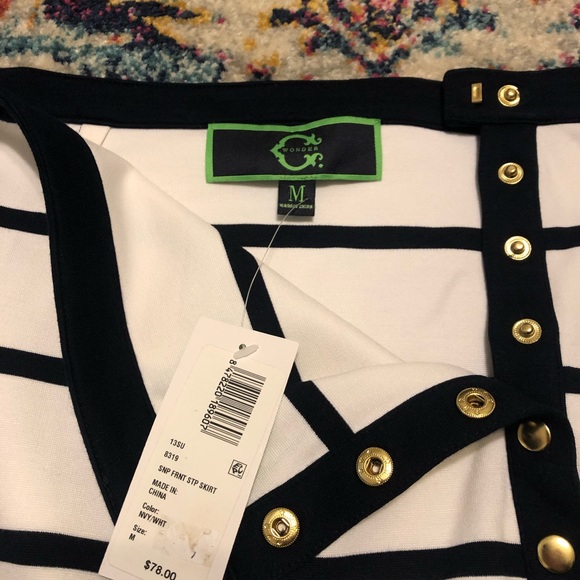 C. Wonder White and Blue Striped Skirt - Picture 5 of 5